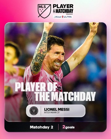 欧冠直播-梅西第13次获得美职联周最佳球员，距多诺万的纪录还差6次